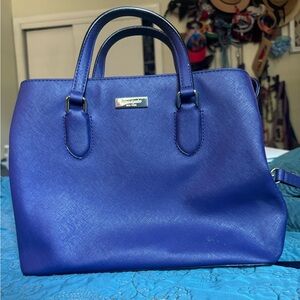 Kate Spade Blue Satchel Bag with Saffiano Finish